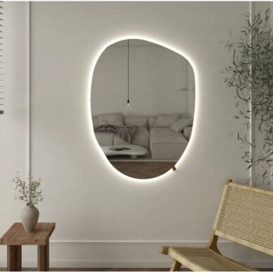 Add Home Japandi LED veidrodis su galiniu LED apšvietimu, įvairių dydžių