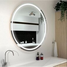 Alasta London Premium apvalus veidrodis su LED apšvietimu, įvairių spalvų rėmelis, daug dydžių