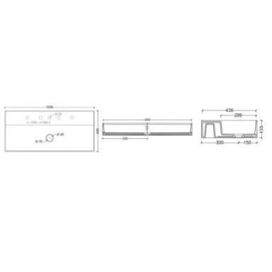Alice Ceramica Hide pastatomas praustuvas, 100 x 45 cm, baltas Alice Ceramica Hide pastatomas praustuvas, 100 x 45 cm, baltas