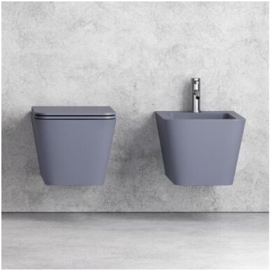 Alice Ceramica Hide Rimless pakabinamas klozetas su lėtai nusileidžiančiu dangčiu, įvairių spalvų 4
