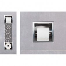 Balneo Wall-Box Paper potinkinis tualetinio popieriaus laikiklis su paslėptu dėklu, nerūdijančio plieno spalvos