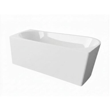 Balneo Avola No Rim laisvai pastatoma kampinė vonia, dešininė, 150 x 75 cm, balta su baltu sifono dangteliu, J0201020402-1 Balneo Avola No Rim laisvai pastatoma kampinė vonia, dešininė, 150 x 75 cm, balta su baltu sifono dangteliu, J0201020402-1