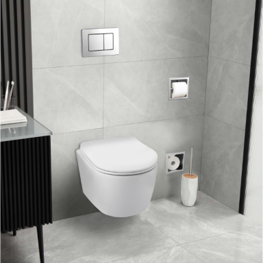 Balneo Fix-Frame Slim potinkinis rėmas su mygtuku AXO ir Luxa kompaktišku klozetu Balneo Fix-Frame Slim potinkinis rėmas su mygtuku AXO ir Luxa kompaktišku klozetu