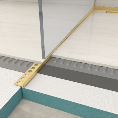 Balneo Floor profiliuotis, 120cm, kairės pusės, braižyto aukso spalvos
