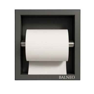 Balneo Wall-Box Paper įleidžiamas į sieną tualetinio popieriaus laikiklis, gun metal Balneo Wall-Box Paper įleidžiamas į sieną tualetinio popieriaus laikiklis, gun metal