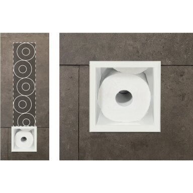 Balneo Wall-Box Paper potinkinis tualetinio popieriaus dėklas, baltos spalvos Balneo Wall-Box Paper potinkinis tualetinio popieriaus dėklas, baltos spalvos