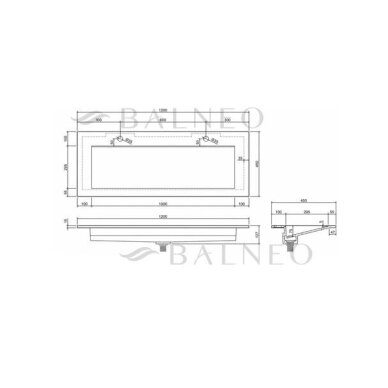 Balneo Alveria akmens masės baldinis praustuvas, 120 x 45 cm, baltas 9 Balneo Alveria akmens masės baldinis praustuvas, 120 x 45 cm, baltas 9