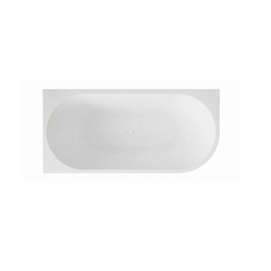 Balneo Avola No Rim laisvai pastatoma kampinė vonia, kairinė, 160 x 80 cm, balta su baltu sifono dangteliu, J0201020502-2 2