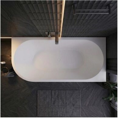 Balneo Avola No Rim rifliuota laisvai pastatoma kampinė vonia, dešininė, 150 x 75 cm, balta-juoda, su baltu sifono dangteliu, J0301020402-7 10 Balneo Avola No Rim rifliuota laisvai pastatoma kampinė vonia, dešininė, 150 x 75 cm, balta-juoda, su baltu sifono dangteliu, J0301020402-7 10