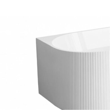 Balneo Avola No Rim rifliuota laisvai pastatoma kampinė vonia, dešininė, 160 x 75 cm, balta su baltu sifono dangteliu, J0301020402-2 6 Balneo Avola No Rim rifliuota laisvai pastatoma kampinė vonia, dešininė, 160 x 75 cm, balta su baltu sifono dangteliu, J0301020402-2 6