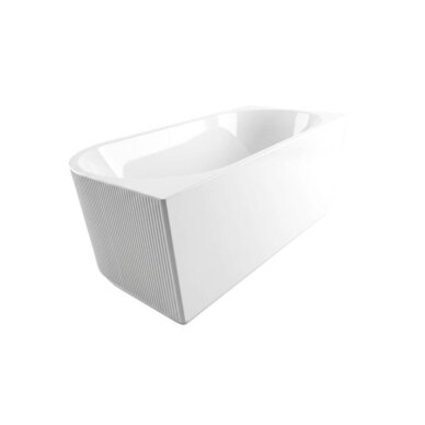 Balneo Avola No Rim rifliuota laisvai pastatoma kampinė vonia, kairinė, 150 x 75 cm, balta su baltu sifono dangteliu, J0301020502-1 4 Balneo Avola No Rim rifliuota laisvai pastatoma kampinė vonia, kairinė, 150 x 75 cm, balta su baltu sifono dangteliu, J0301020502-1 4