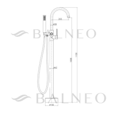 Balneo Cascade vonios maišytuvas montuojamas į grindis, blizgaus aukso spalvos, H0201030304 5 Balneo Cascade vonios maišytuvas montuojamas į grindis, blizgaus aukso spalvos, H0201030304 5