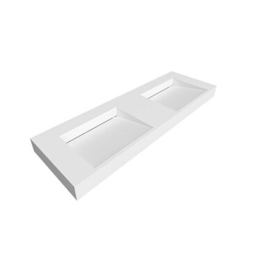 Balneo Seravia dvigubas akmens masės baldinis praustuvas, 140 x 45 cm, baltas 1 Balneo Seravia dvigubas akmens masės baldinis praustuvas, 140 x 45 cm, baltas 1