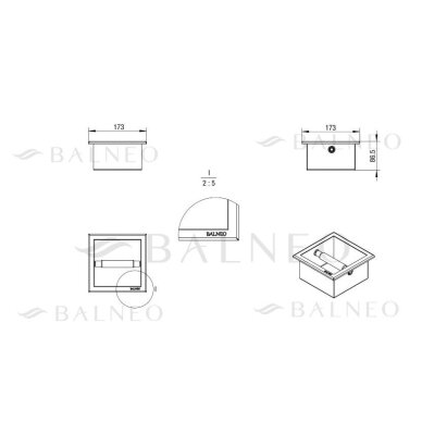 Balneo Wall-Box Paper įleidžiamas į sieną tualetinio popieriaus laikiklis, gun metal 4 Balneo Wall-Box Paper įleidžiamas į sieną tualetinio popieriaus laikiklis, gun metal 4