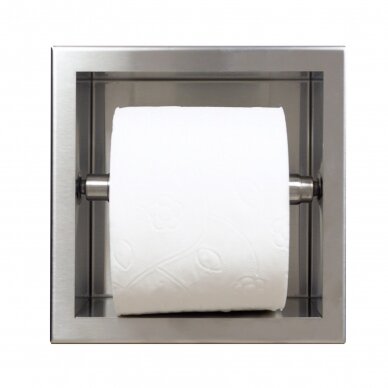 Balneo Wall-Box Paper įleidžiamas į sieną tualetinio popieriaus laikiklis, nerūdijančio plieno spalvos 1