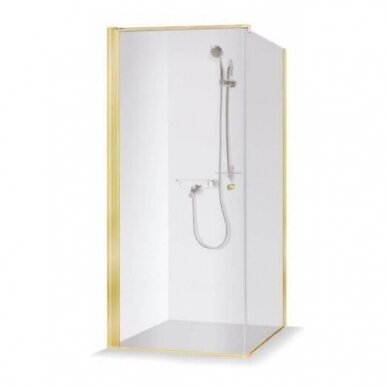 Brasta Glass Kristina dušo kabina, auksinis profilis, dydžių ir stiklo spalvų pasirinkimas