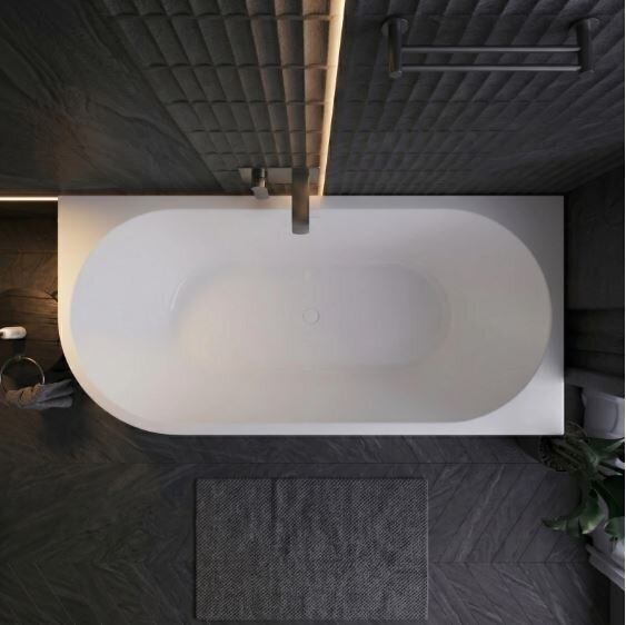 Balneo Avola No Rim rifliuota laisvai pastatoma kampinė vonia, dešininė, 150 x 75 cm, balta-pilka, su baltu sifono dangteliu, J0301020402-4 11 Balneo Avola No Rim rifliuota laisvai pastatoma kampinė vonia, dešininė, 150 x 75 cm, balta-pilka, su baltu sifono dangteliu, J0301020402-4 11