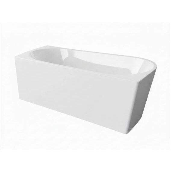 Balneo Avola No Rim laisvai pastatoma kampinė vonia, dešininė, 160 x 80 cm, balta su baltu sifono dangteliu, J0201020402-2 1 Balneo Avola No Rim laisvai pastatoma kampinė vonia, dešininė, 160 x 80 cm, balta su baltu sifono dangteliu, J0201020402-2 1