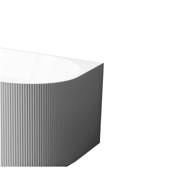 Balneo Avola No Rim rifliuota laisvai pastatoma kampinė vonia, kairinė, 150 x 75 cm, balta-pilka, su baltu sifono dangteliu, J0301020502-4 6 Balneo Avola No Rim rifliuota laisvai pastatoma kampinė vonia, kairinė, 150 x 75 cm, balta-pilka, su baltu sifono dangteliu, J0301020502-4 6