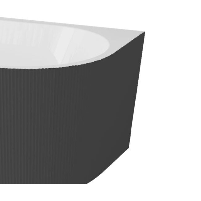 Balneo Viva No Rim laisvai pastatoma rifliuota sieninė vonia, 150 x 75 cm, balta-juoda, su baltu sifono dangteliu, J0301020103-7 6 Balneo Viva No Rim laisvai pastatoma rifliuota sieninė vonia, 150 x 75 cm, balta-juoda, su baltu sifono dangteliu, J0301020103-7 6