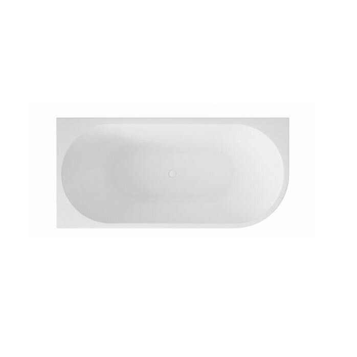Balneo Avola No Rim laisvai pastatoma kampinė vonia, kairinė, 160 x 80 cm, balta su baltu sifono dangteliu, J0201020502-2 2