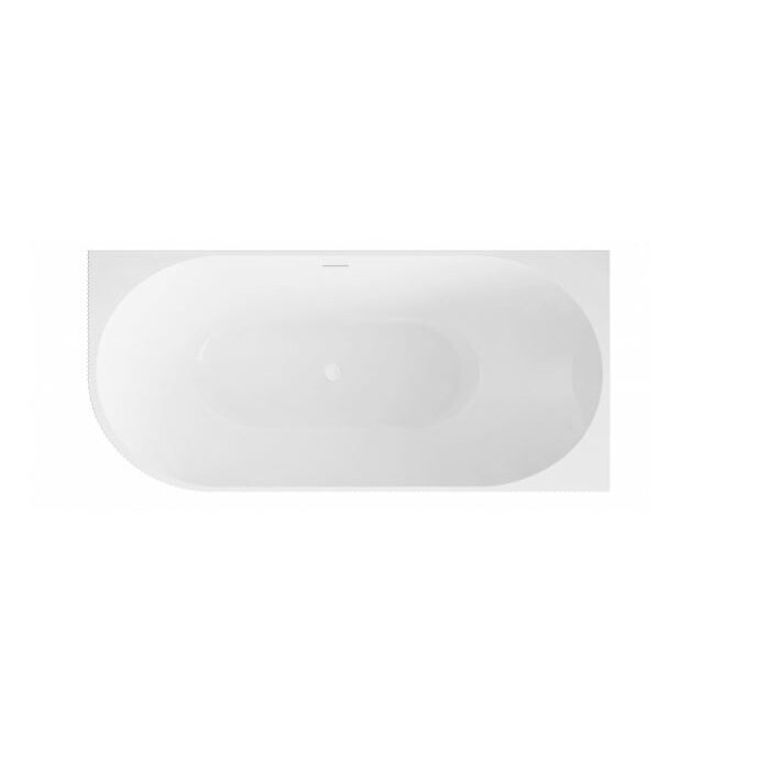 Balneo Avola No Rim rifliuota laisvai pastatoma kampinė vonia, dešininė, 160 x 75 cm, balta su baltu sifono dangteliu, J0301020402-2 3 Balneo Avola No Rim rifliuota laisvai pastatoma kampinė vonia, dešininė, 160 x 75 cm, balta su baltu sifono dangteliu, J0301020402-2 3