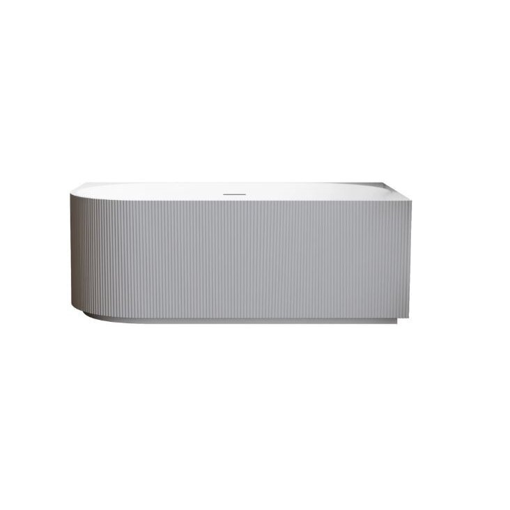 Balneo Avola No Rim rifliuota laisvai pastatoma kampinė vonia, dešininė, 150 x 75 cm, balta-pilka, su baltu sifono dangteliu, J0301020402-4 2 Balneo Avola No Rim rifliuota laisvai pastatoma kampinė vonia, dešininė, 150 x 75 cm, balta-pilka, su baltu sifono dangteliu, J0301020402-4 2