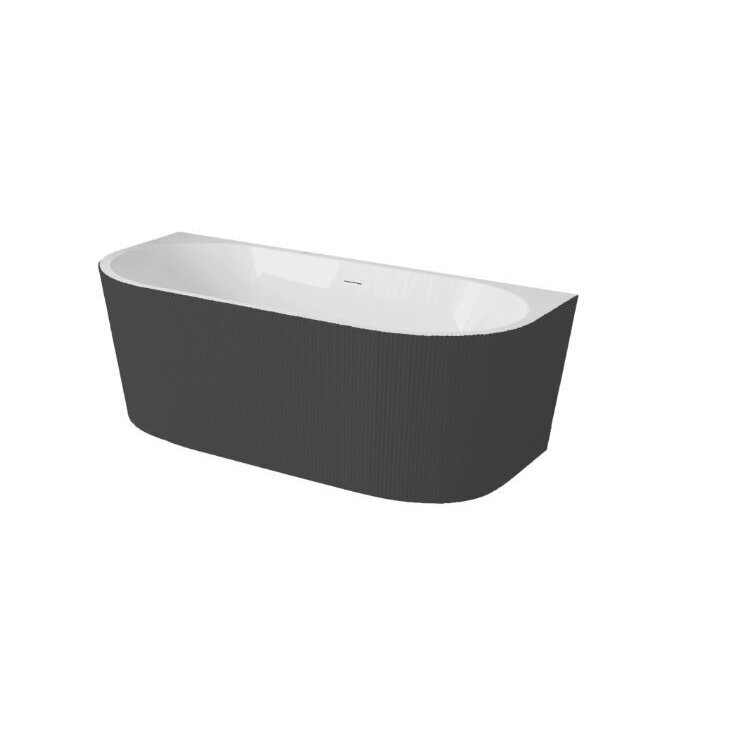Balneo Viva No Rim laisvai pastatoma rifliuota sieninė vonia, 150 x 75 cm, balta-juoda, su baltu sifono dangteliu, J0301020103-7 3 Balneo Viva No Rim laisvai pastatoma rifliuota sieninė vonia, 150 x 75 cm, balta-juoda, su baltu sifono dangteliu, J0301020103-7 3
