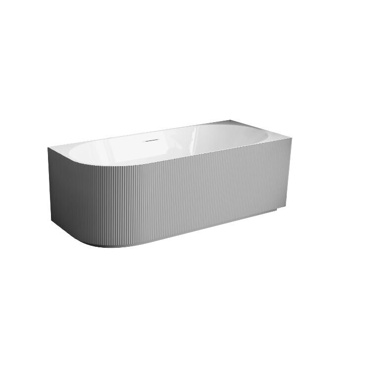 Balneo Avola No Rim rifliuota laisvai pastatoma kampinė vonia, dešininė, 150 x 75 cm, balta-pilka, su baltu sifono dangteliu, J0301020402-4 1 Balneo Avola No Rim rifliuota laisvai pastatoma kampinė vonia, dešininė, 150 x 75 cm, balta-pilka, su baltu sifono dangteliu, J0301020402-4 1