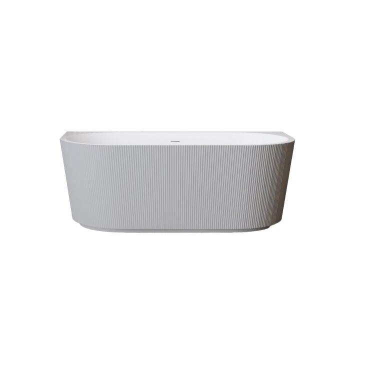 Balneo Viva No Rim laisvai pastatoma rifliuota sieninė vonia, 150 x 75 cm, balta-pilka, su baltu sifono dangteliu, J0301020103-4 2 Balneo Viva No Rim laisvai pastatoma rifliuota sieninė vonia, 150 x 75 cm, balta-pilka, su baltu sifono dangteliu, J0301020103-4 2