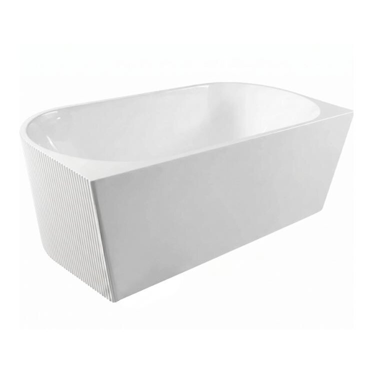 Balneo Viva No Rim laisvai pastatoma rifliuota sieninė vonia, 170 x 80 cm, balta, su chromo sifono dangteliu, J0301010103-3 3 Balneo Viva No Rim laisvai pastatoma rifliuota sieninė vonia, 170 x 80 cm, balta, su chromo sifono dangteliu, J0301010103-3 3