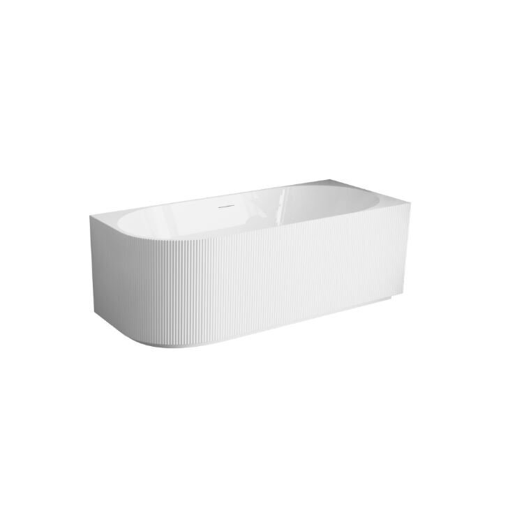 Balneo Avola No Rim rifliuota laisvai pastatoma kampinė vonia, dešininė, 150 x 75 cm, balta su baltu sifono dangteliu, J0301020402-1 2 Balneo Avola No Rim rifliuota laisvai pastatoma kampinė vonia, dešininė, 150 x 75 cm, balta su baltu sifono dangteliu, J0301020402-1 2