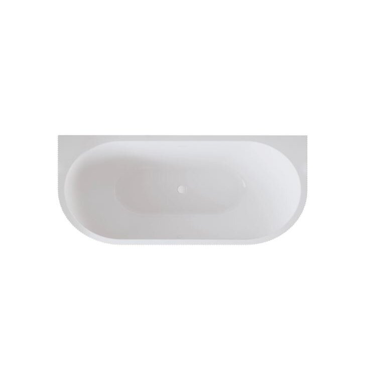 Balneo Viva No Rim laisvai pastatoma rifliuota sieninė vonia, 150 x 75 cm, balta-pilka, su baltu sifono dangteliu, J0301020103-4 3