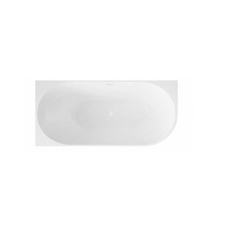 Balneo Avola No Rim rifliuota laisvai pastatoma kampinė vonia, kairinė, 170 x 80 cm, balta su baltu sifono dangteliu, J0301020502-3 3 Balneo Avola No Rim rifliuota laisvai pastatoma kampinė vonia, kairinė, 170 x 80 cm, balta su baltu sifono dangteliu, J0301020502-3 3