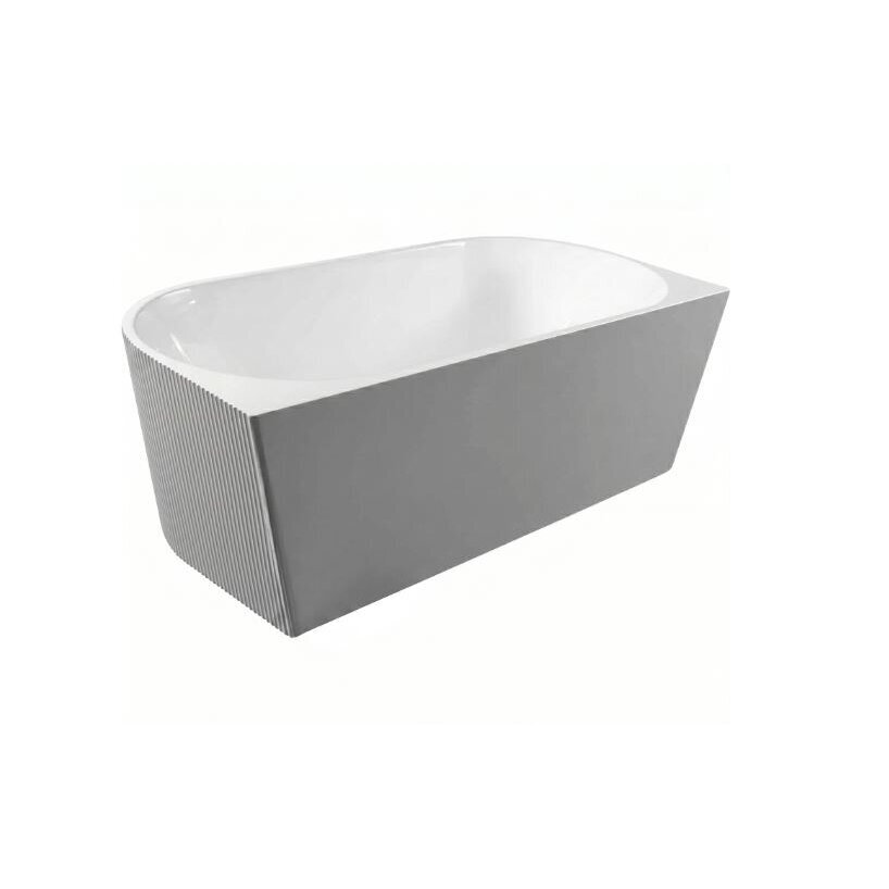 Balneo Viva No Rim laisvai pastatoma rifliuota sieninė vonia, 150 x 75 cm, balta-pilka, su baltu sifono dangteliu, J0301020103-4 4 Balneo Viva No Rim laisvai pastatoma rifliuota sieninė vonia, 150 x 75 cm, balta-pilka, su baltu sifono dangteliu, J0301020103-4 4