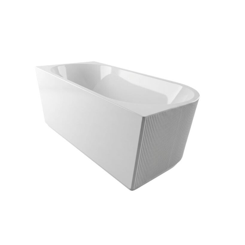 Balneo Avola No Rim rifliuota laisvai pastatoma kampinė vonia, dešininė, 170 x 80 cm, balta su baltu sifono dangteliu, J0301020402-3 4 Balneo Avola No Rim rifliuota laisvai pastatoma kampinė vonia, dešininė, 170 x 80 cm, balta su baltu sifono dangteliu, J0301020402-3 4