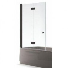 Brasta Glass Berta Nero Frame vonios sienelė su juodu profiliu, skaidrus stiklas, dydžių pasirinkimas