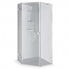 Brasta Glass Inga penkiakampė dušo kabina, dydžių ir stiklo spalvų pasirinkimas