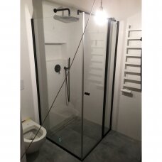 Brasta Glass Karina dušo kabina 90x90x190 cm, juodas profilis, skaidrus stiklas