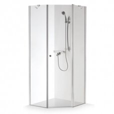Brasta Glass Lina penkiakampė dušo kabina, dydžių ir stiklo spalvų pasirinkimas