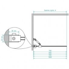 Brasta Glass Mija Nero Frame vonios sienelė su juodu profiliu, dydžių pasirinkimas