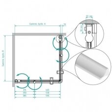 Brasta Glass Simona Nero Frame dušo kabina, juodi profiliai, skaidrus stiklas, dydžių pasirinkimas