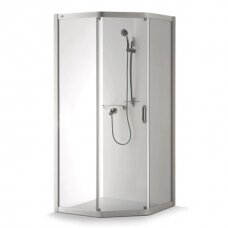 Brasta Glass Vaiva penkiakampė dušo kabina, dydžių ir stiklo spalvų pasirinkimas