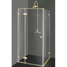 Brasta Glass Vita Plius dušo kabina su aukso furnitūra, įvairių dydžių