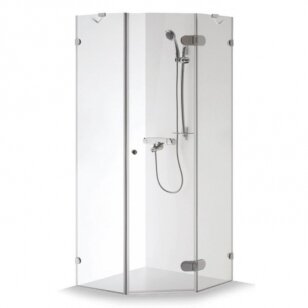 Brasta Glass Nida penkiakampė dušo kabina, dydžių ir stiklo spalvų pasirinkimas