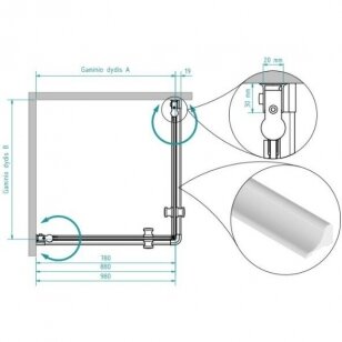 Brasta Glass Viktorija Nero Frame dušo kabina su juodu profiliu, skaidrus stiklas, dydžių pasirinkimas