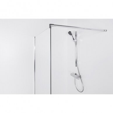 Brasta Glass Ema dušo sienelė 80, 90, 100 cm, aukštis 190 cm, blizgus profilis, skaidrus stiklas 1