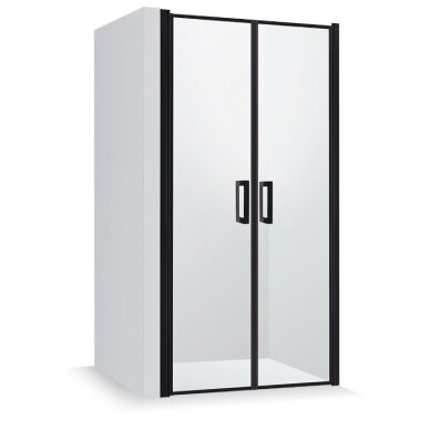 Brasta Glass Gerda Nero Frame dušo durys su juodu profiliu, dydžių pasirinkimas