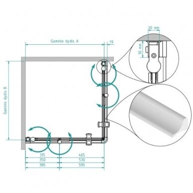 Brasta Glass Simona dušo kabina, dydžių ir stiklo spalvų pasirinkimas 5