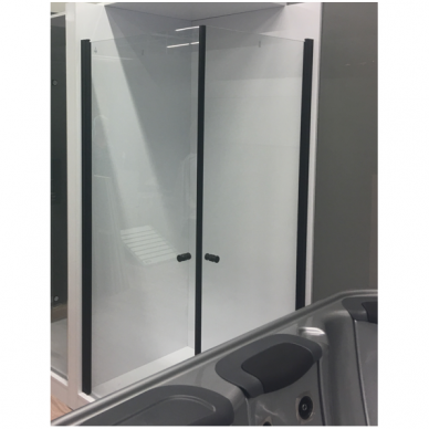Brasta Glass Viktorija dušo kabina 90x90x190 cm, juodas profilis, skaidrus stiklas 1